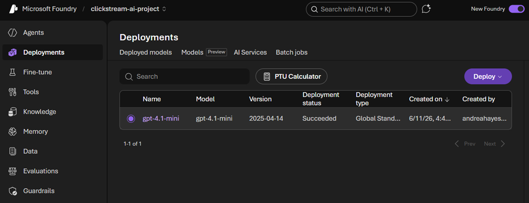 Azure OpenAI GPT-4.1-mini Deployment